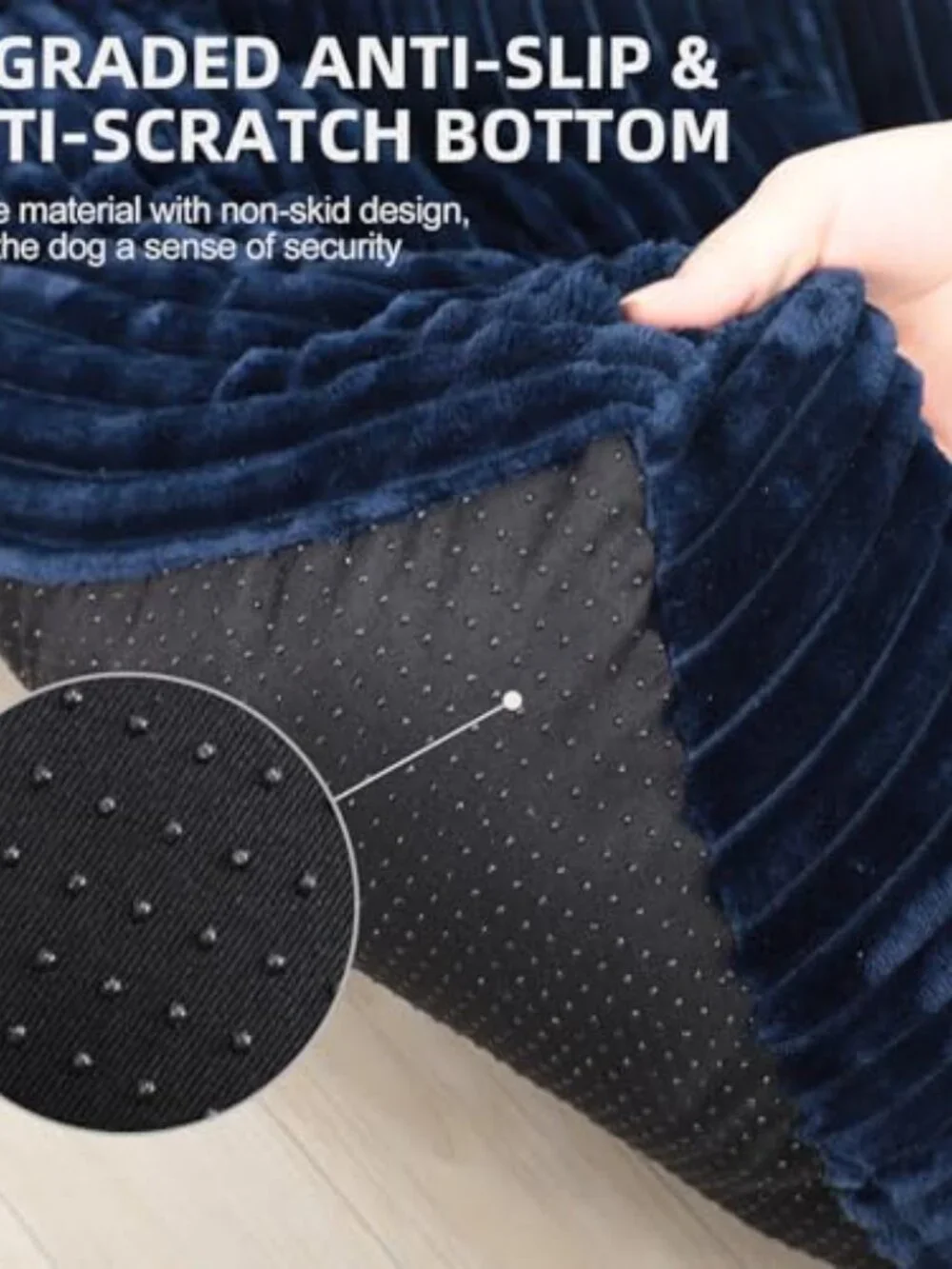 New Dog Crate Bed Washable Dog Beds for Large Dogs Deluxe Thick Flannel Fluffy